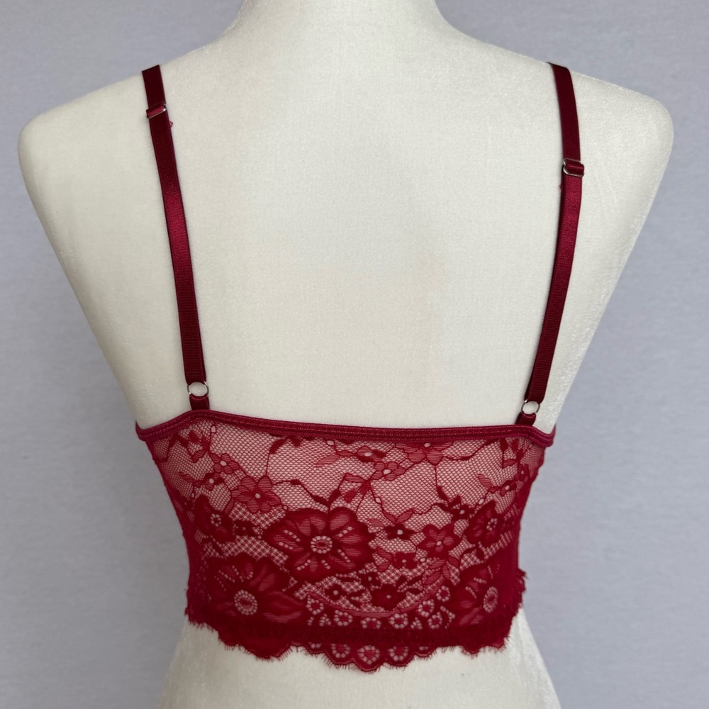 SHEIN RED Lace Crop Top - Picture 2 of 7
